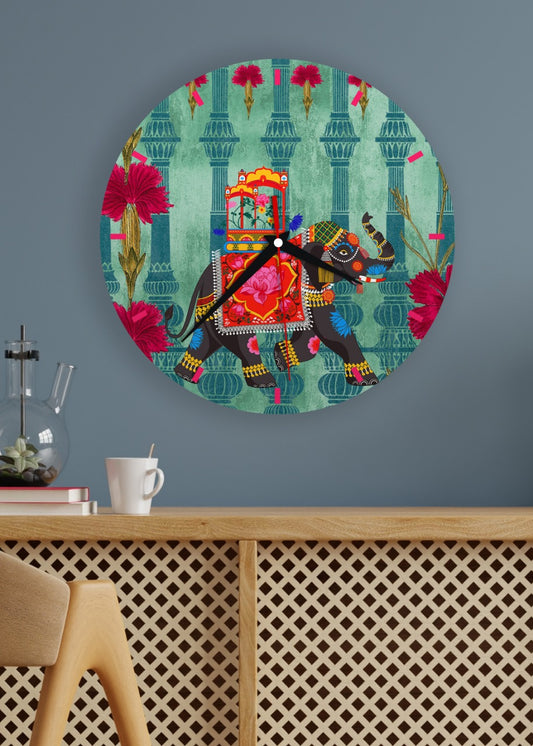 Royal Courtyard Elephant Wall Clock