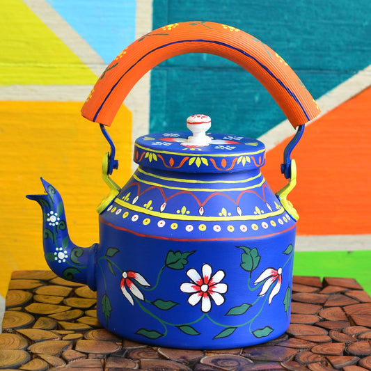 Artisan Hand-Painted 'Festival Floral' Tea Kettle