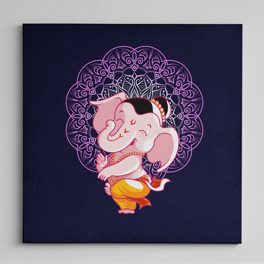 Joyful Dancing Ganesha Mandala Wall Art