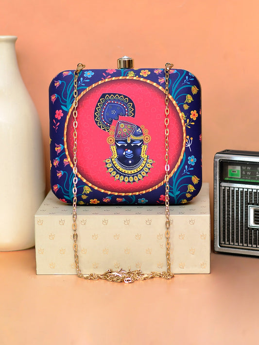 Rariify Pichwai Print Clutch