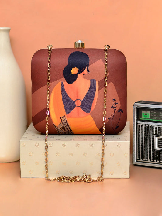 Rariify Elegant Saree Portrait Clutch